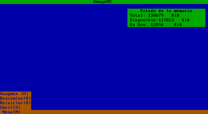 AmayaOS Text User Based Interface